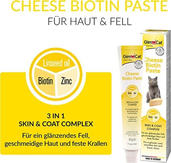خمیر پوست و موی گربه GimCat مدل Cheese Biotin Paste