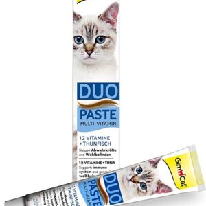 خمیر مولتی ویتامین گربه GimCat مدل Duo Paste با طعم ماهی