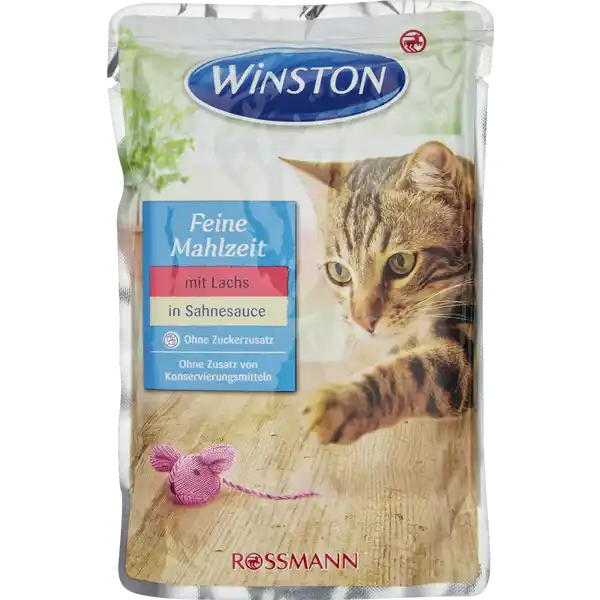 پوچ گربه وینستون با طعم سالمون در سس خامه