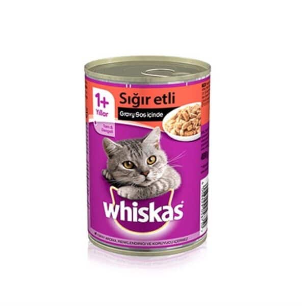 کنسرو گربه ویسکاس (Whiskas) با طعم گوشت وزن 400 گرم