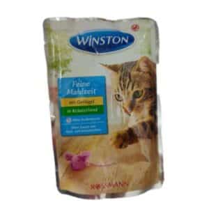 پوچ گربه وینستون با طعم طیور در آب سبزیجات