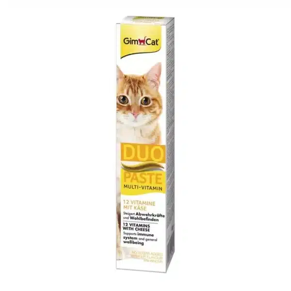 خمیر مولتی ویتامین گربه GimCat مدل Duo Paste با طعم پنیر