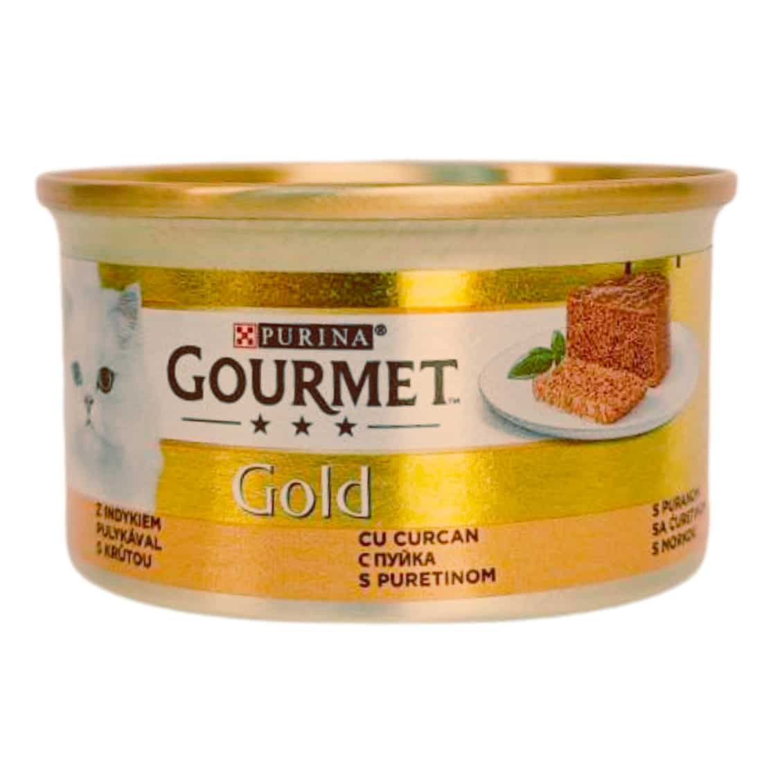 کنسرو گربه گورمت گلد (آلمانی) پته با طعم بوقلمون