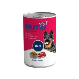 کنسرو سگ نوتری پلاس با طعم گوشت در سس (چانک)