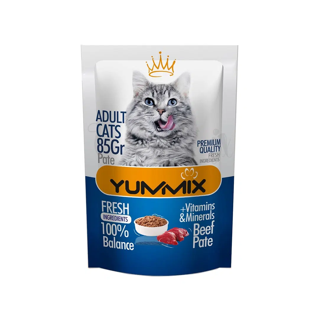 پوچ گربه یامیکس با طعم گوشت (پته)