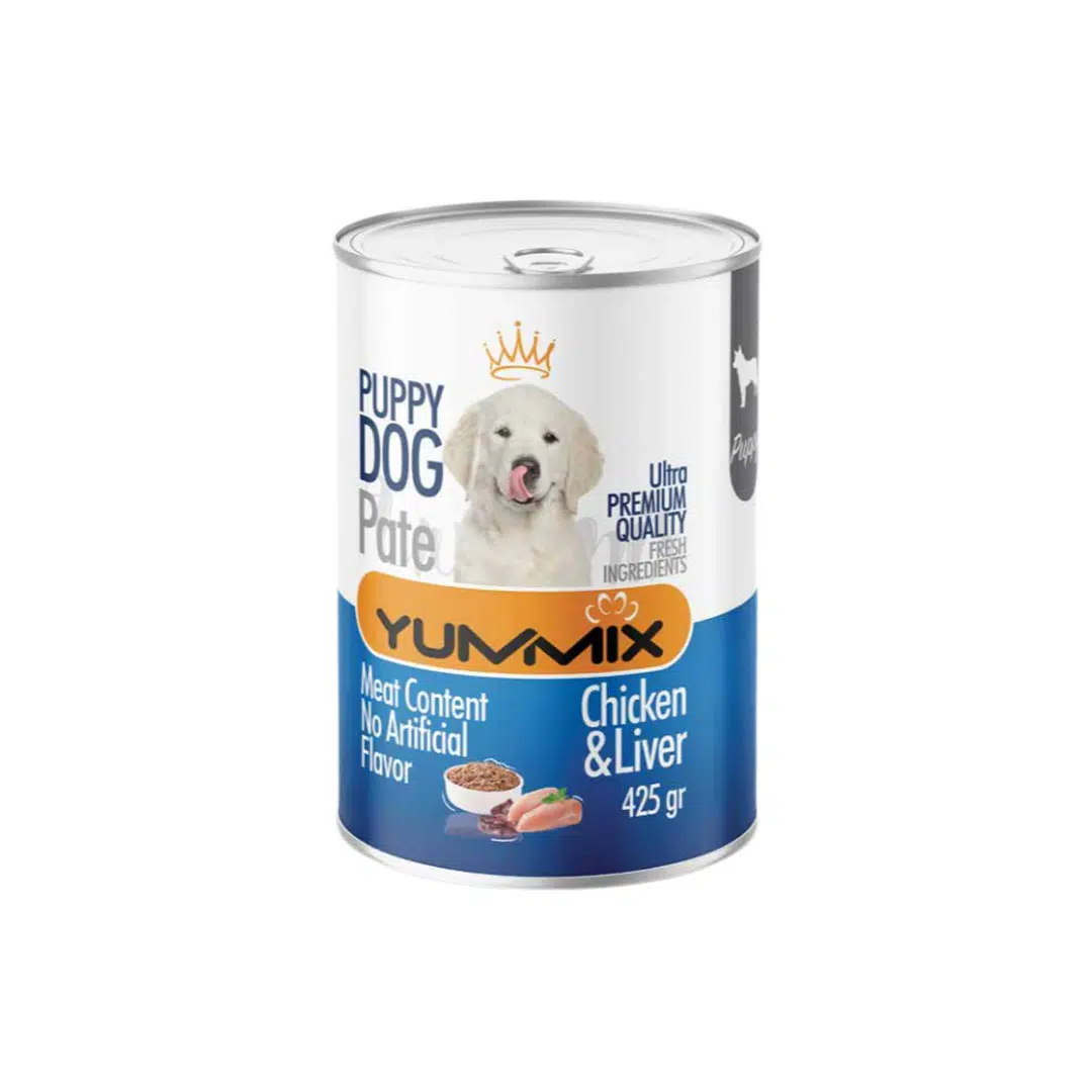 کنسرو توله سگ یامیکس با طعم مرغ و جگر (پته)