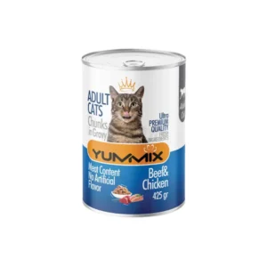 کنسرو گربه یامیکس با طعم مرغ و گوشت در سس (چانک)