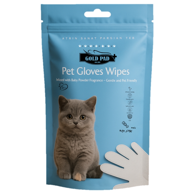 dastkesh_martoob_goldpad دستکش مرطوب حیوانات خانگی گلدپد