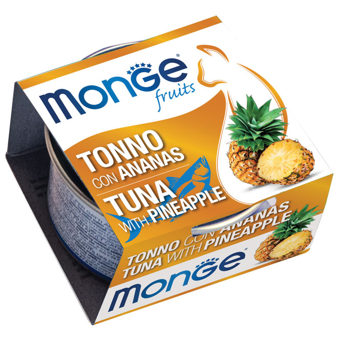 monge_gatto_umido_fruits_tonno_con_ananas کنسرو گربه مونژه با طعم ماهی تن و آناناس