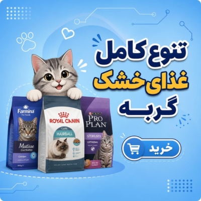 تنوع کامل غذای خشک گربه