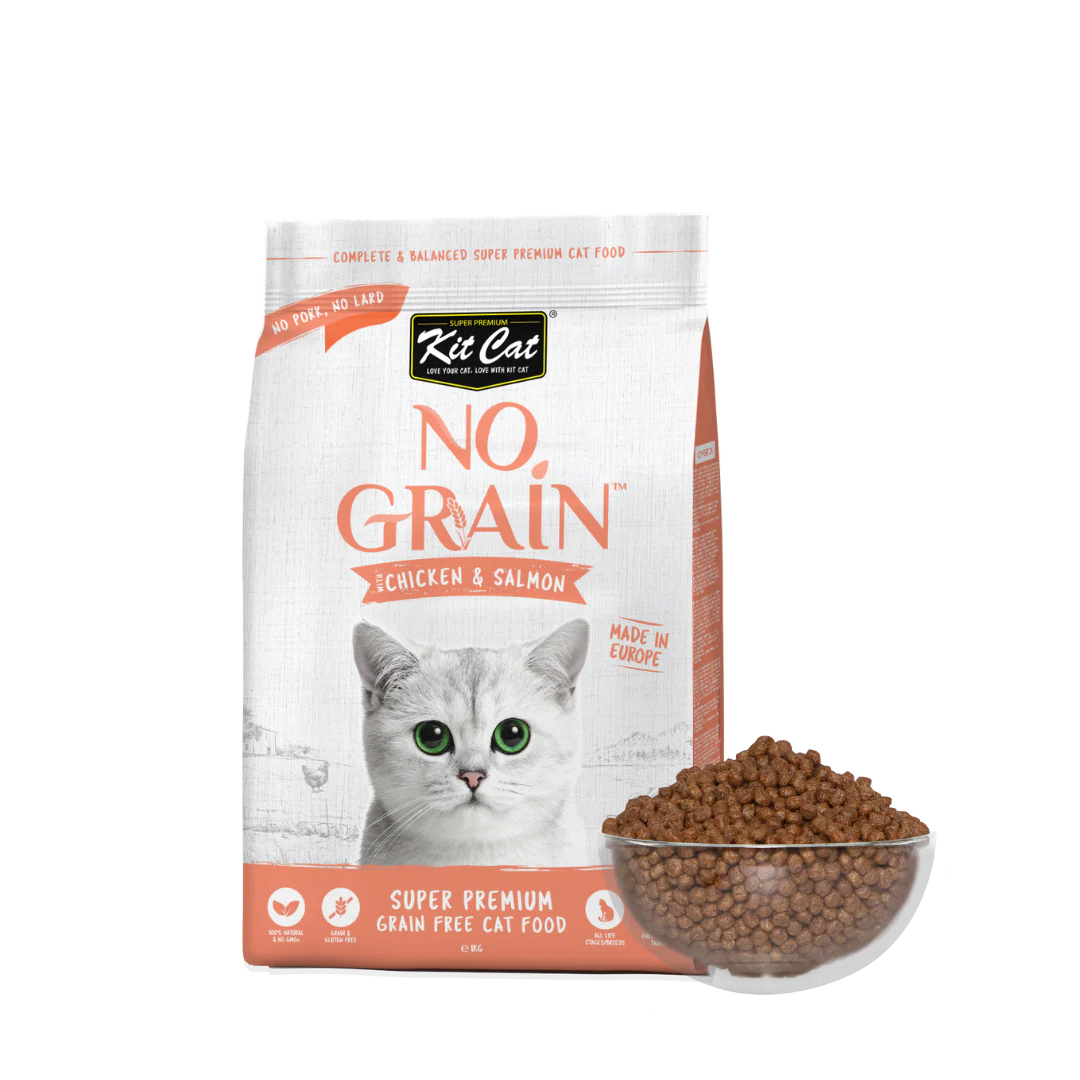 غذای خشک گربه کیت کت با طعم مرغ و سالمون (بدون غلات)