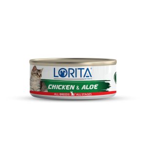 کنسرو گربه لوریتا (Lorita) نچرال با طعم مرغ و آلوئه ورا