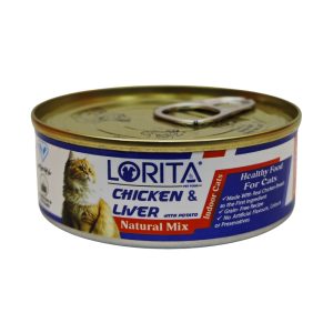 کنسرو گربه لوریتا (Lorita) نچرال با طعم مرغ و جگر