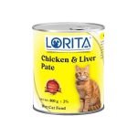 کنسرو گربه لوریتا (Lorita) پته با طعم مرغ و جگر