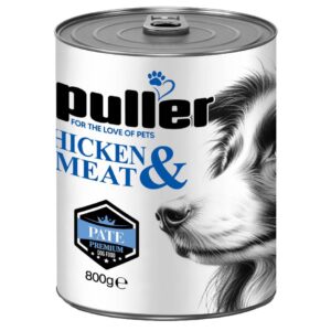 کنسرو سگ پولر (Puller) مدل پته با طعم گوشت و مرغ – وزن 800 گرم