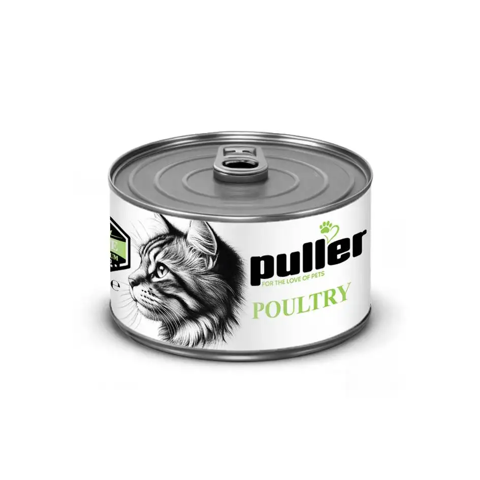 کنسرو گربه پولر (Puller) مدل پته با طعم مرغ و طیور – وزن ۲۰۰ گرم