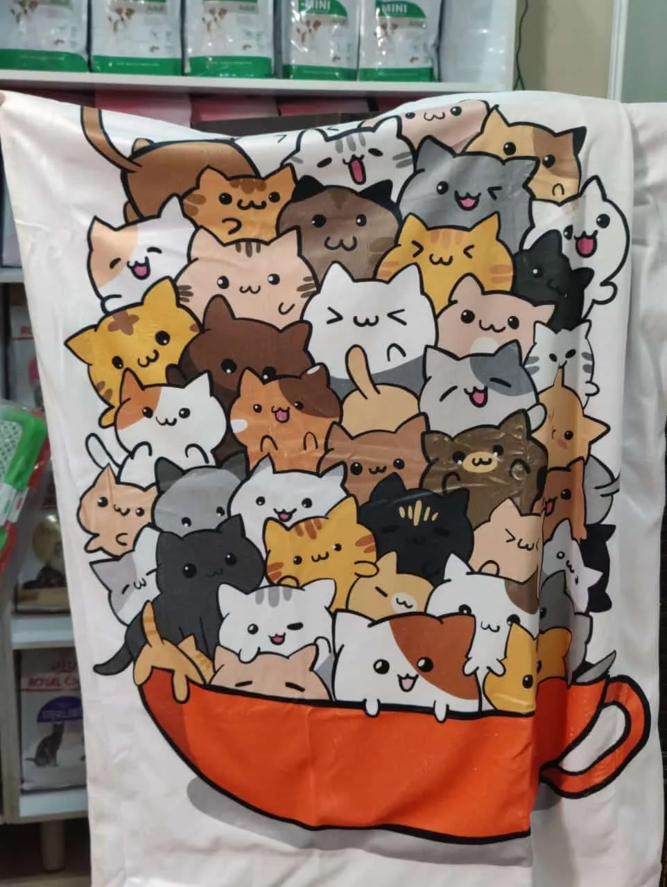 پتو طرحدار مخصوص سگ و گربه طرح cat cup