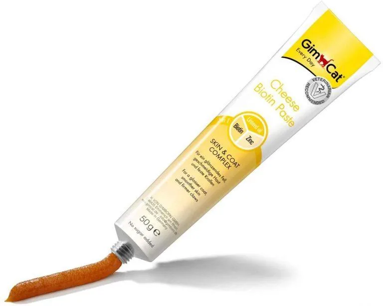 خمیر پوست و موی گربه GimCat مدل Cheese Biotin Paste