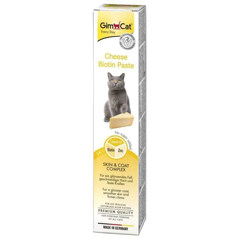 خمیر پوست و موی گربه GimCat مدل Cheese Biotin Paste