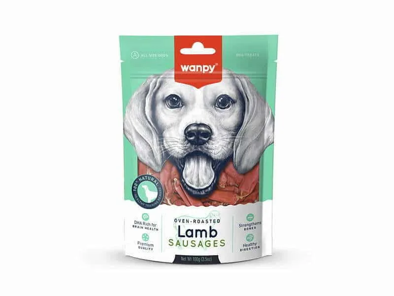 تشویقی سگ ونپی مدل Lamb Sausages بسته 100 گرمی