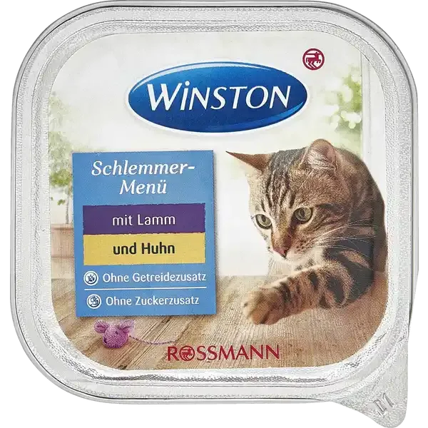 ووم گربه😸 وینستون با طعم گوشت بره و مرغ