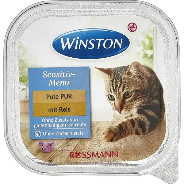 ووم گربه😸 وینستون با طعم بوقلمون و برنج