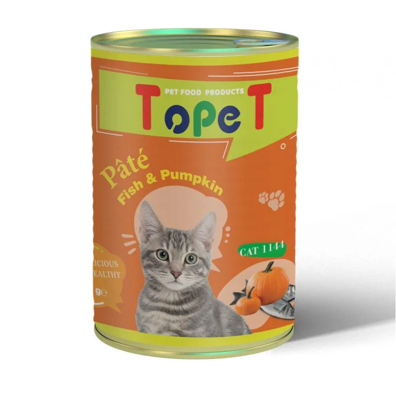 کنسرو گربه😺 تاپت مدل پته با طعم ماهی و کدو حلوایی