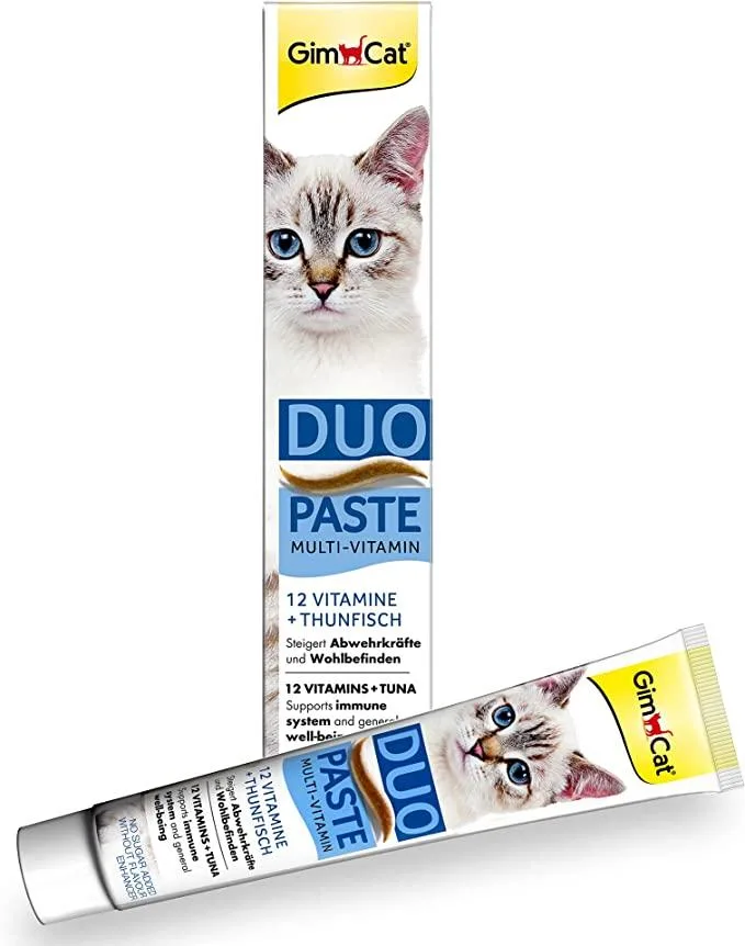 خمیر مولتی ویتامین گربه GimCat مدل Duo Paste با طعم ماهی
