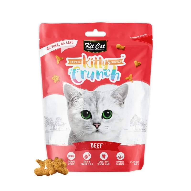 تشویقی کرانچی گربه کیت کت (Kit Cat) با طعم گوشت گاو