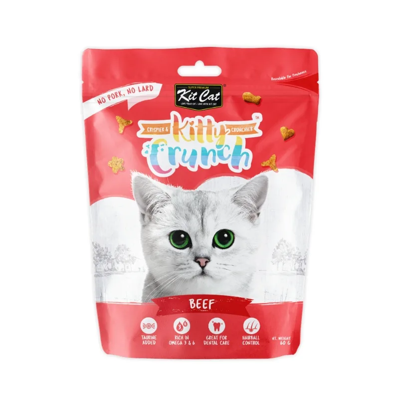 تشویقی کرانچی گربه کیت کت (Kit Cat) با طعم گوشت گاو