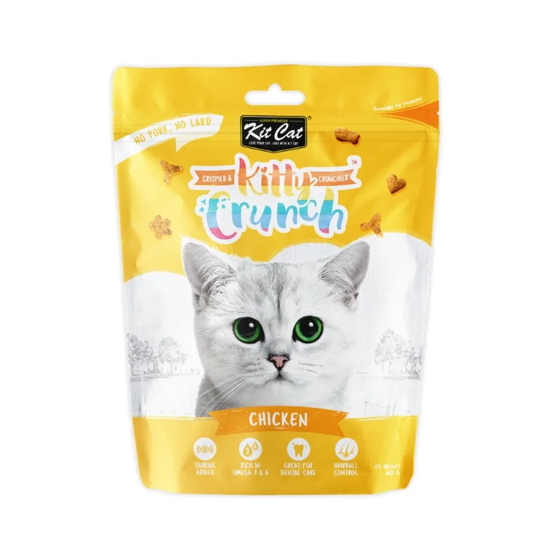 تشویقی کرانچی گربه کیت کت (Kit Cat) با طعم مرغ – وزن ۶۰ گرم