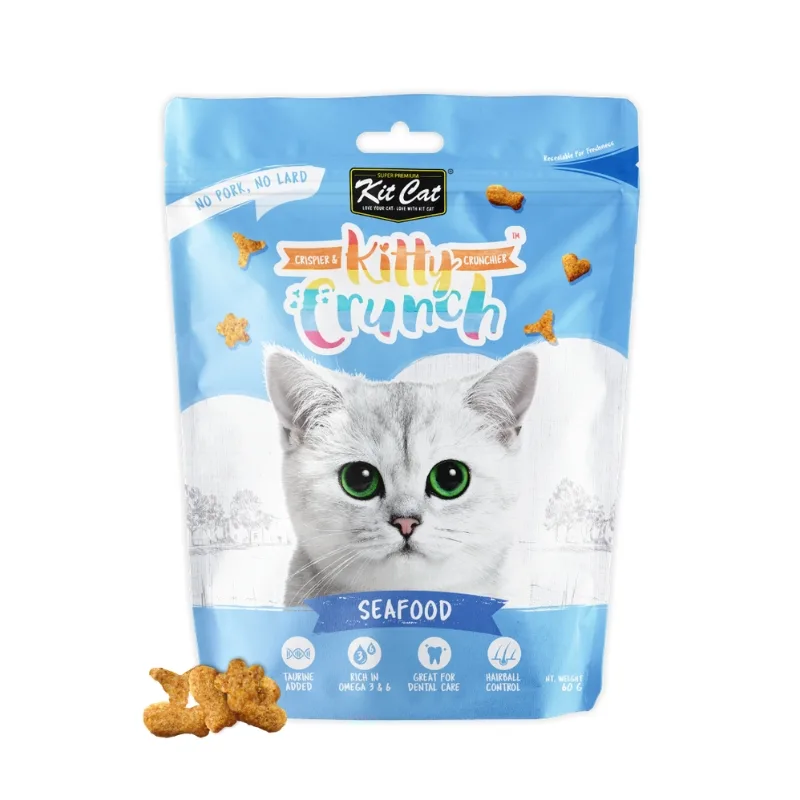 تشویقی کرانچی گربه کیت کت (Kit Cat) با طعم غذای دریایی