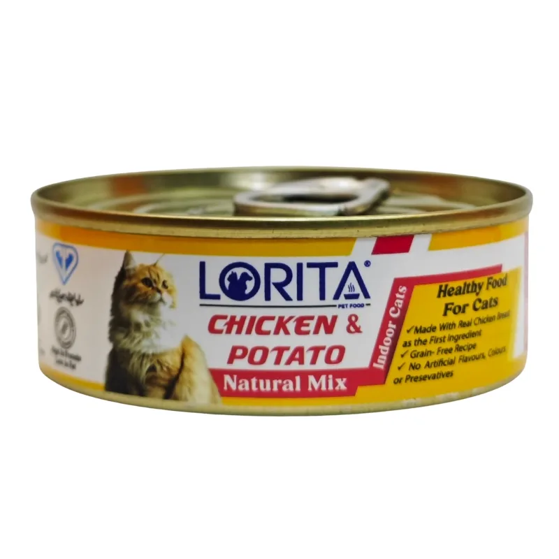 کنسرو گربه لوریتا (Lorita) نچرال با طعم مرغ و سیب زمینی