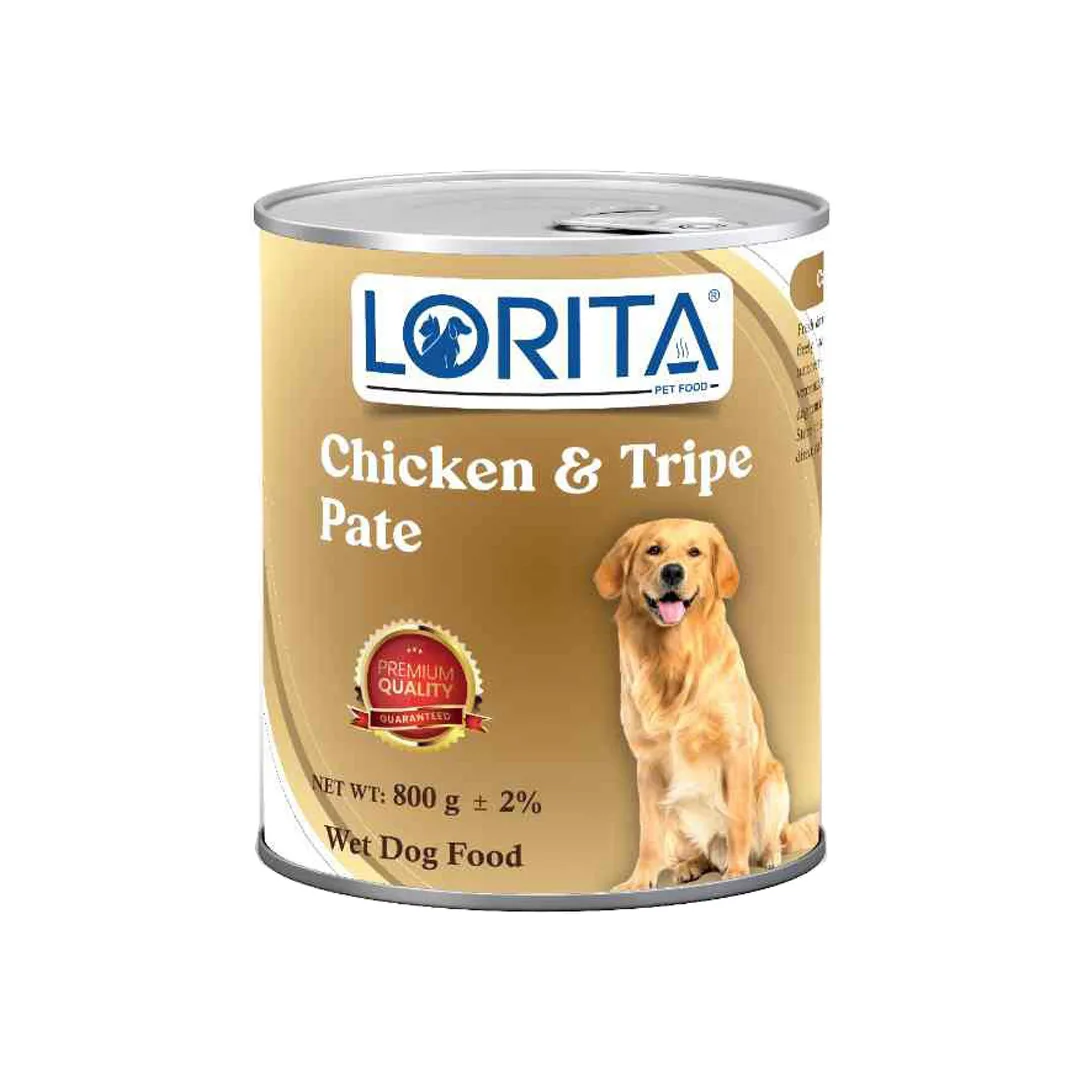 کنسرو سگ لوریتا (Lorita) پته با طعم مرغ و سیرابی