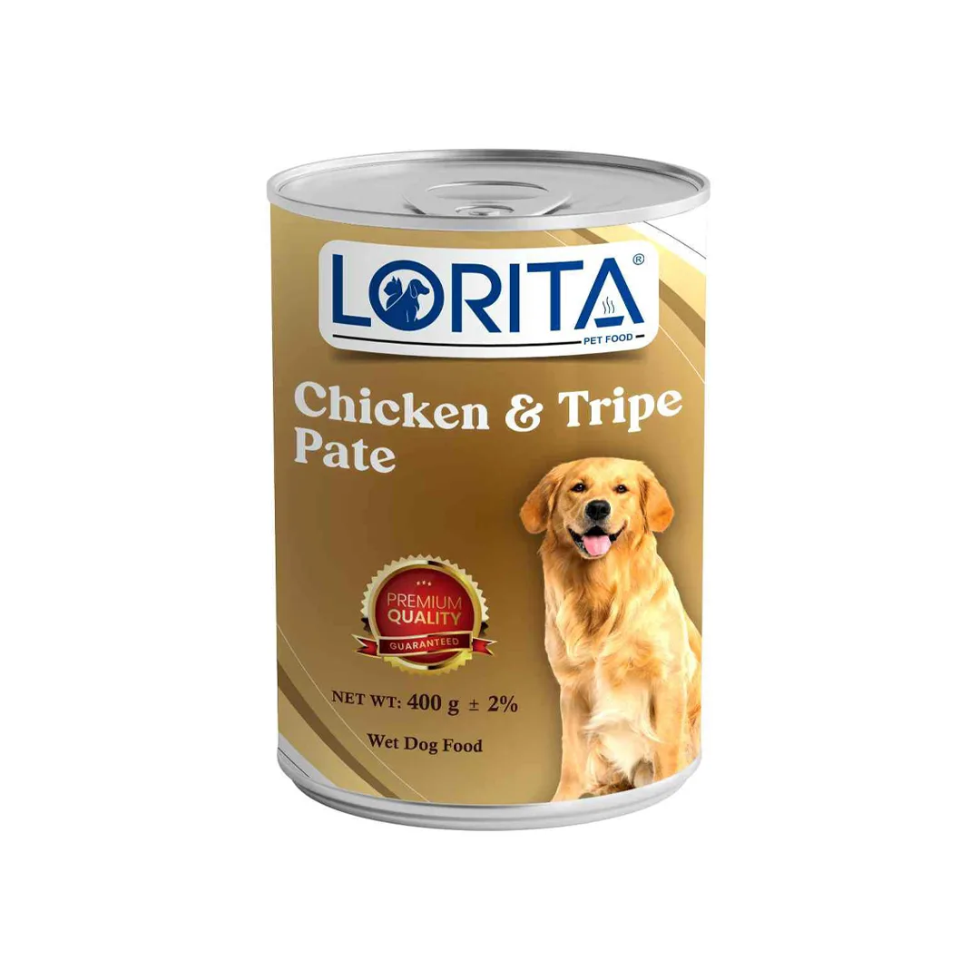 کنسرو سگ لوریتا (Lorita) پته با طعم مرغ و سیرابی