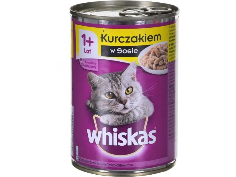 کنسرو گربه ویسکاس (Whiskas) با طعم مرغ وزن 400 گرم